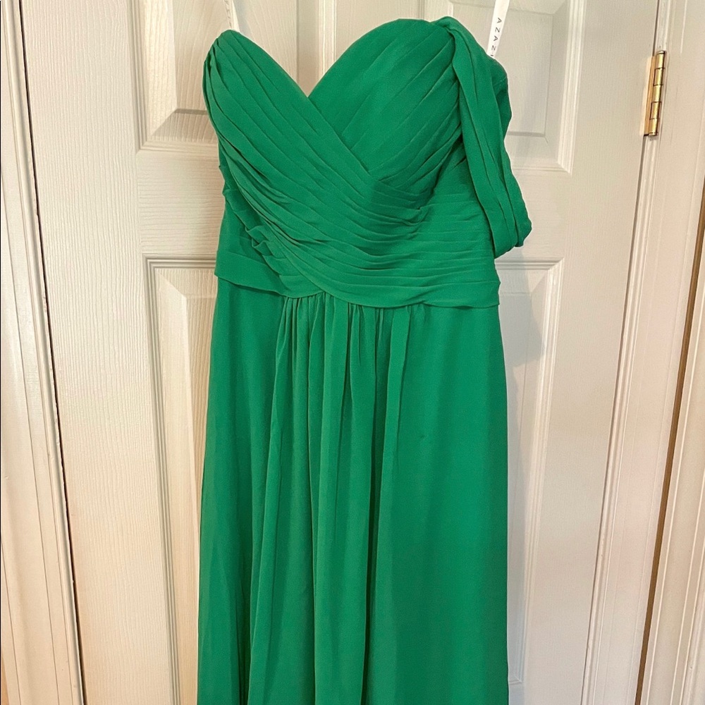Azazie Bridesmaid Dress, Green, Size 4 - Picture 2 of 3